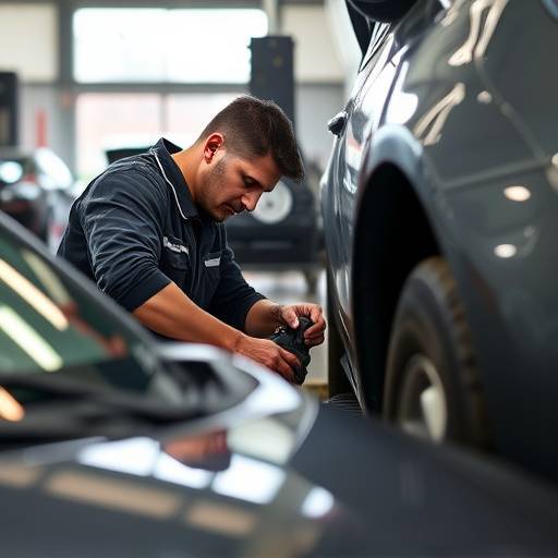 Car being repaired by a mechanic